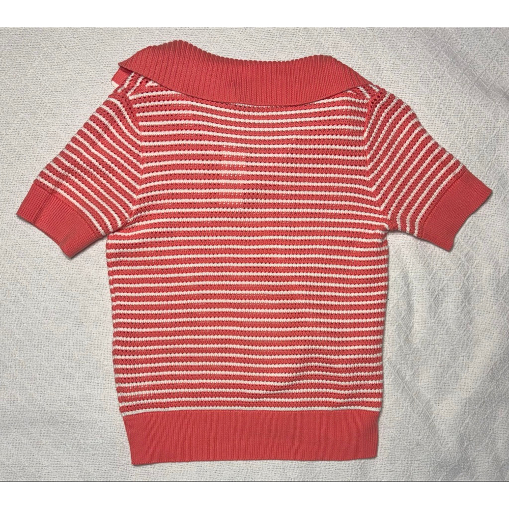 Vineyard Vines "Just Peachy" Coral Knit Short Sleeve Preppy Sweater Sz L - Picture 5 of 8